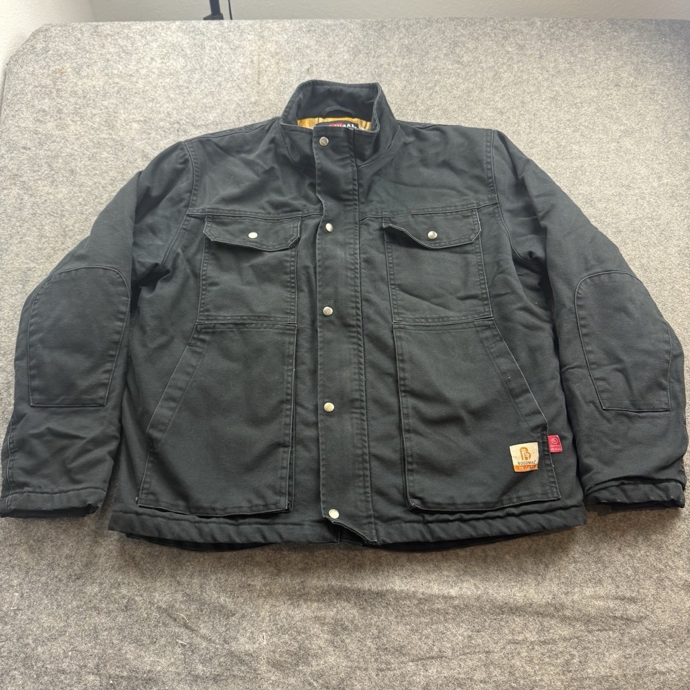 Bocomal FR Duck Quilt Lined Jacket Mens Medium Black Workwear Zip Up CAT4